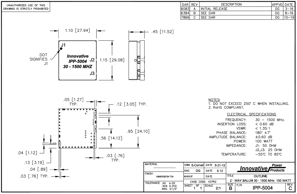 貼片式巴倫 IPP-5004